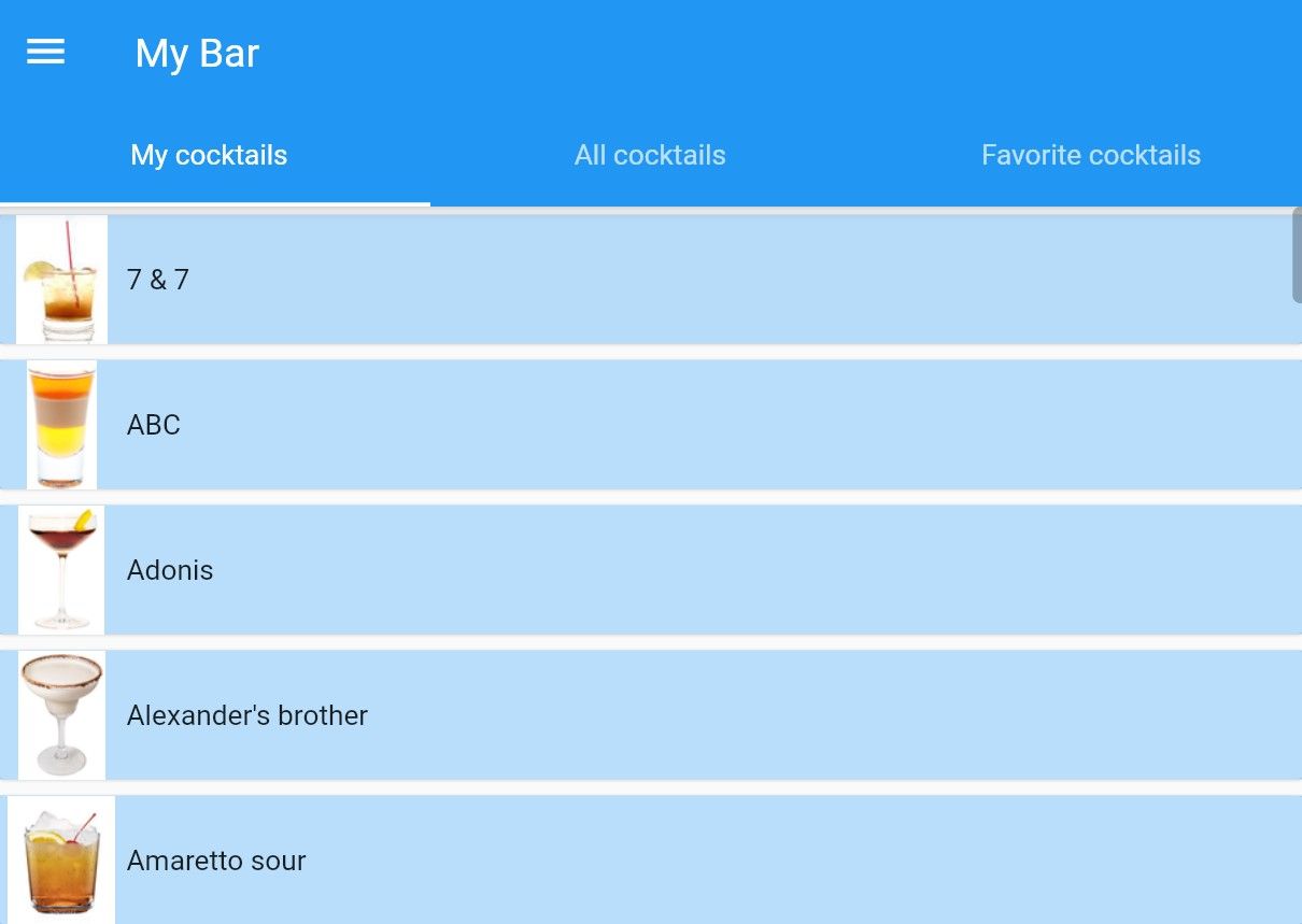 Прогресс с My Bar Web